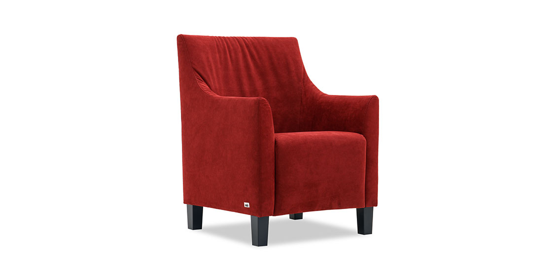 ALF - Sessel mit niedriger Lehne in Alcantara Pompeian Red