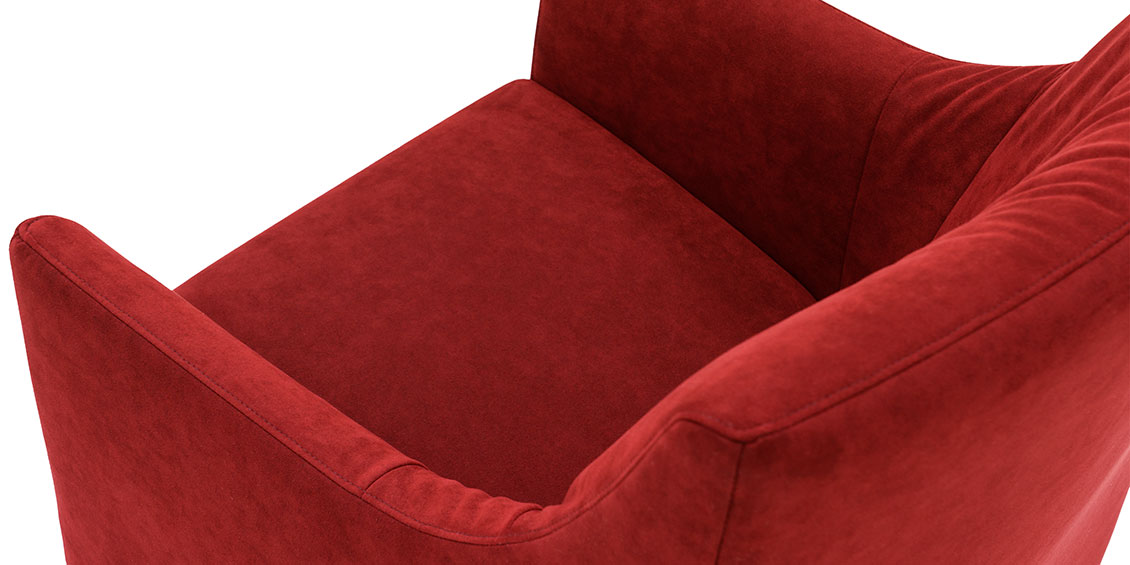 ALF - Detailbild vom Hochlehner Sessel in Alcantara Pompeian Red