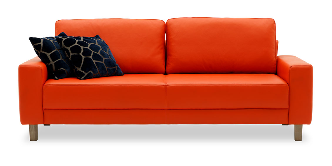 AMICA - 2,5 Platz Sofa in Leder orange