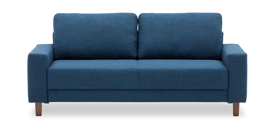 AMICA - 2,5 Platz Sofa in blauem, feingewebtem Stoff
