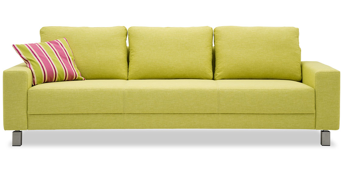 AMICA - 3 Platz Sofa in Sonderbreite im Stoff HF Como limone