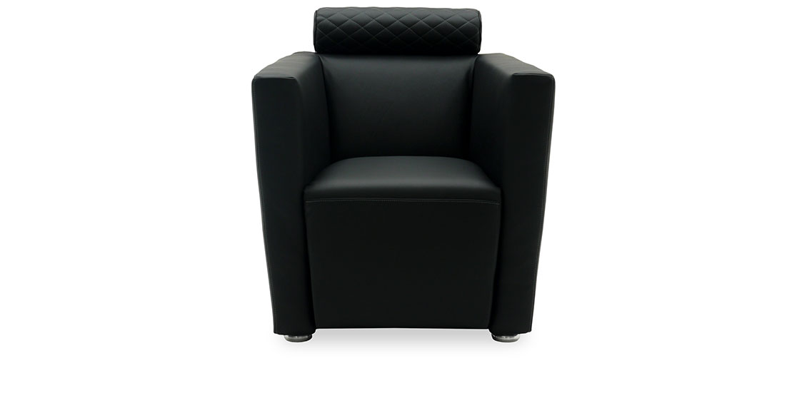 ARTHE - Sessel in schwarzem Leder