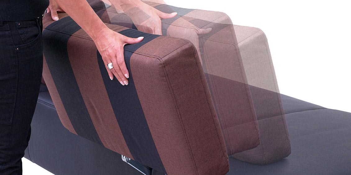 ASTOR - 2,5 Platz Sofa mit Sitz in Leder Rustik schwarz, verstellbare Rücken in breit-gestreiften Stoff schwarz-braun