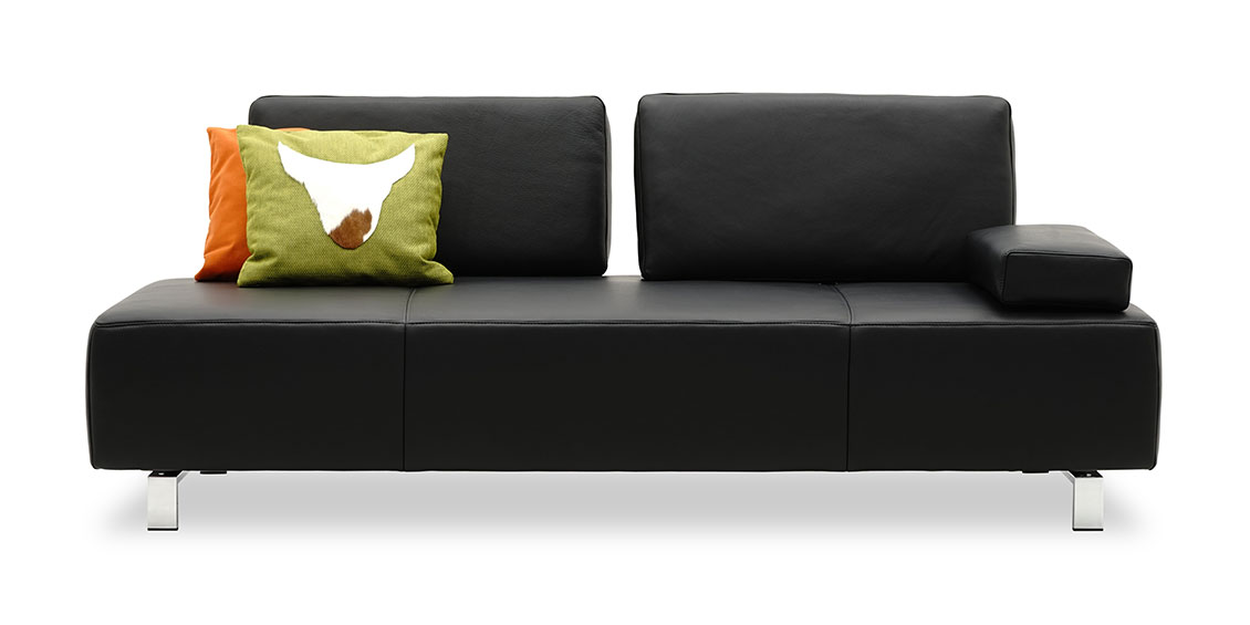 ASTOR - 2,5 Platz Sofa mit 2 verstellbaren Rücken in Leder Rustik anthrazit