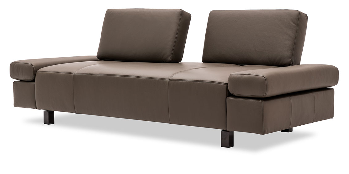 ATTICO - 2,5 Platz Sofa mit verstellbaren Rücken in braunem Leder