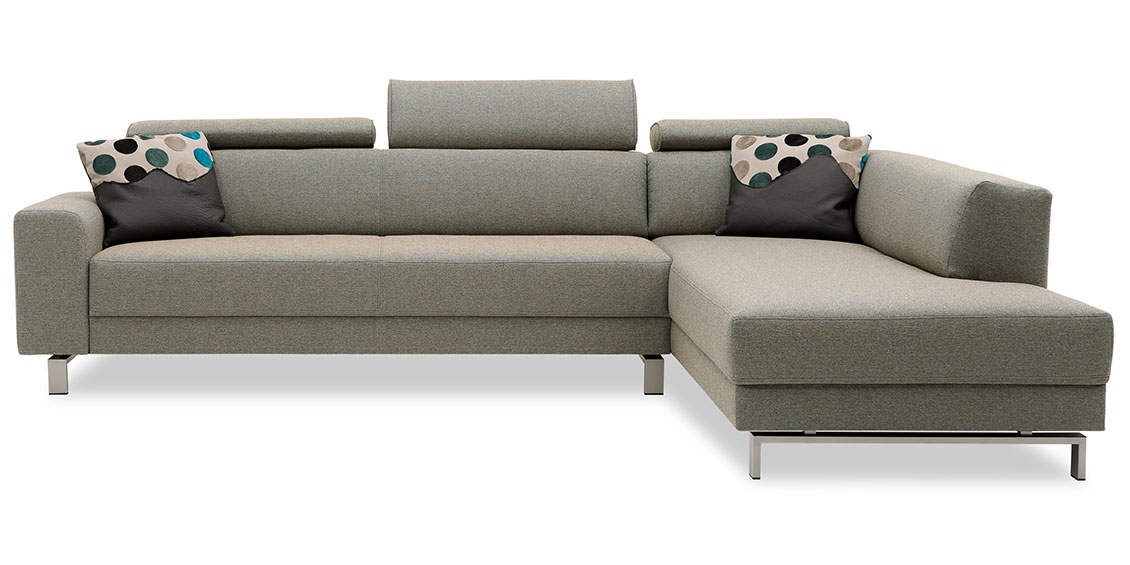 BEGUM - Anbausofa mit 2,5 Platz Korpus im Stoff HF York zyanbraun