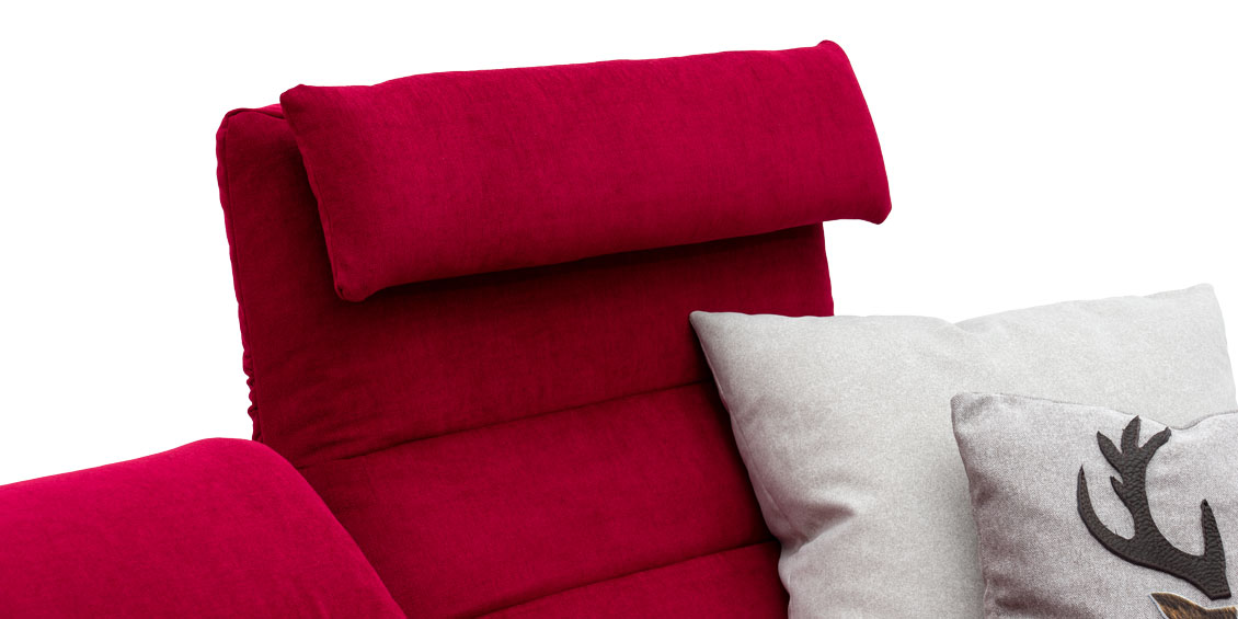 BOA - Detailbild des integrierten Nackenkissens in der Rückenlehne in Stoff Sonnhaus Villena 2 bordeaux