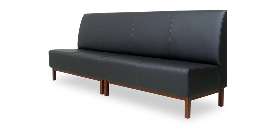 CF100 - Sitzbank in dunkelgrauem Leder