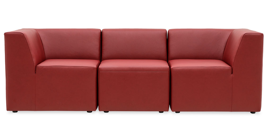 CF 300 - Modulare Sofa, bezogen in Kunstleder carmin