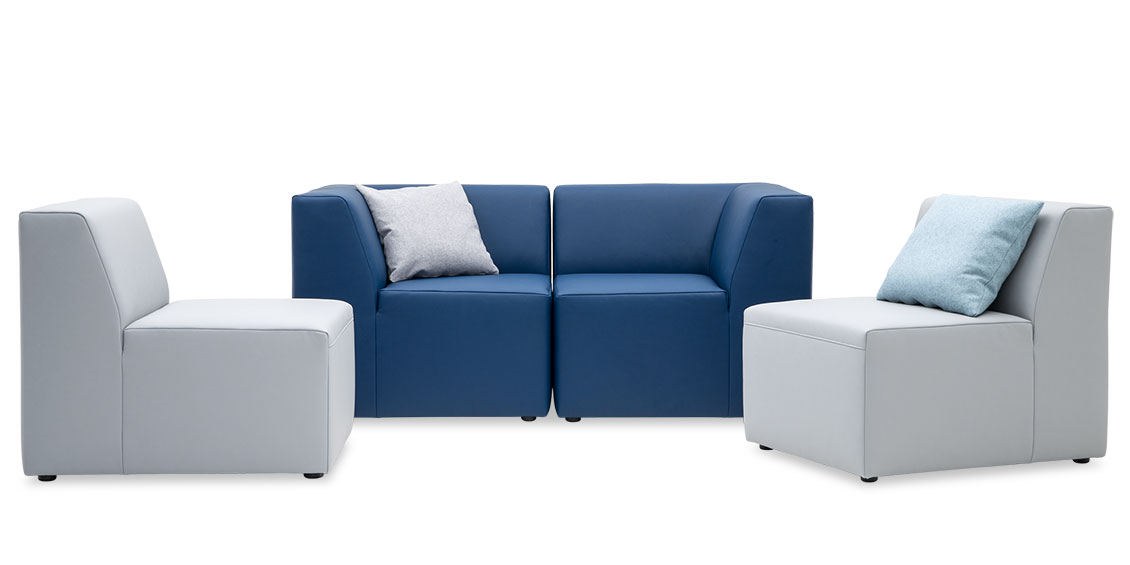 CF 300 - Modulare Sitzgruppe, bezogen in Kunstleder petrol & silvergrey