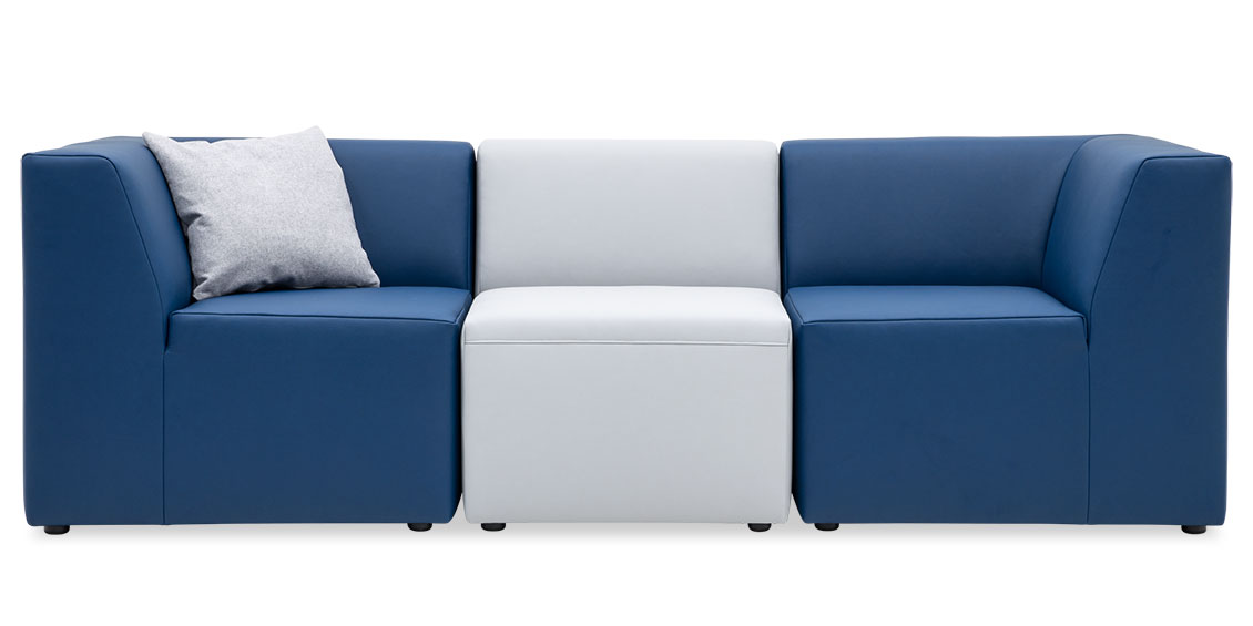 CF 300 - Modulares Sofa, bezogen in Kunstleder petrol & silvergrey