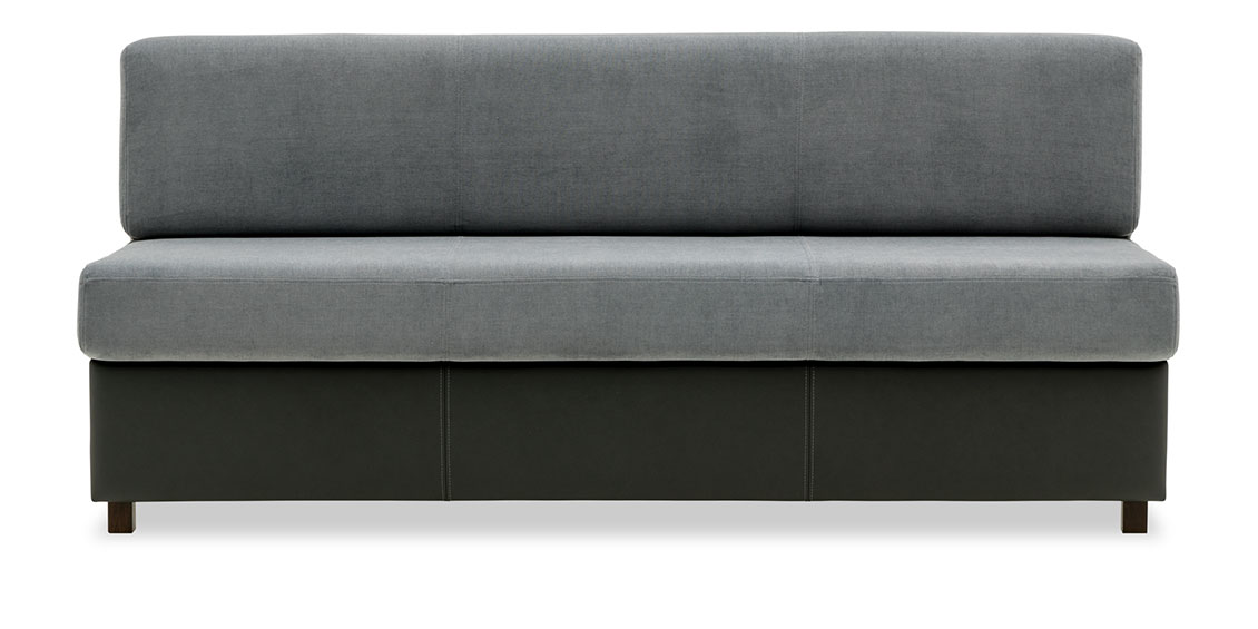 CF400 - Sitzbank in kombination mit grauem Stoff und schwarzem Leder