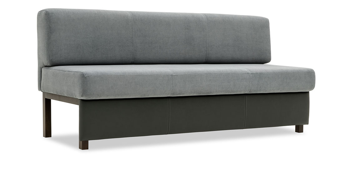 CF400 - Sitzbank in kombination mit grauem Stoff und schwarzem Leder