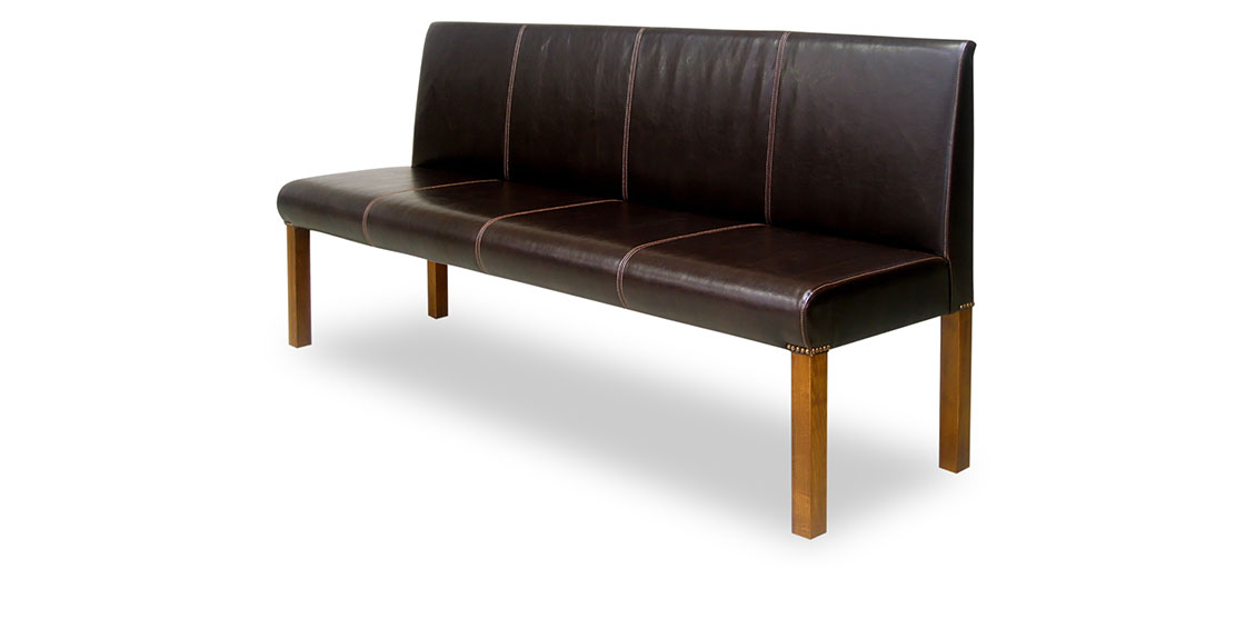 CF800 - Sitzbank in braunem Leder