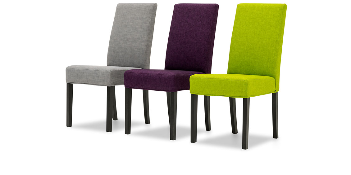 CF950 - Stühle im Webstoff grau lila grün Seitenansicht