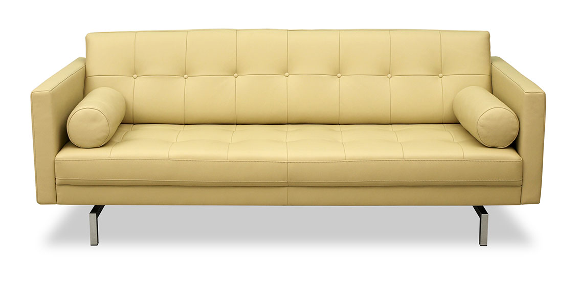 CHESTER - 2,5 Platz Sofa in cremeweißem Leder