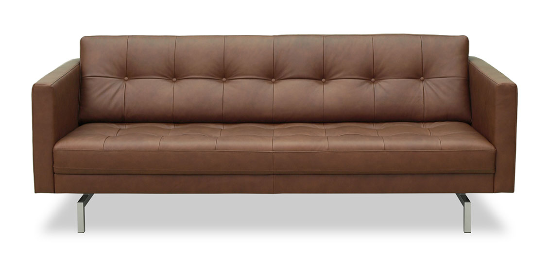 CHESTER - 2,5 Platz Sofa in braunem Leder