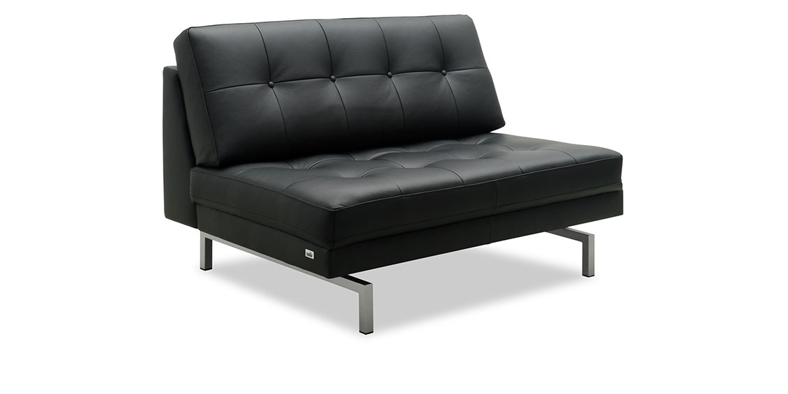 CHESTER - Sitzkorpus ohne Armlehne als Sonderbau in Leder schwarz