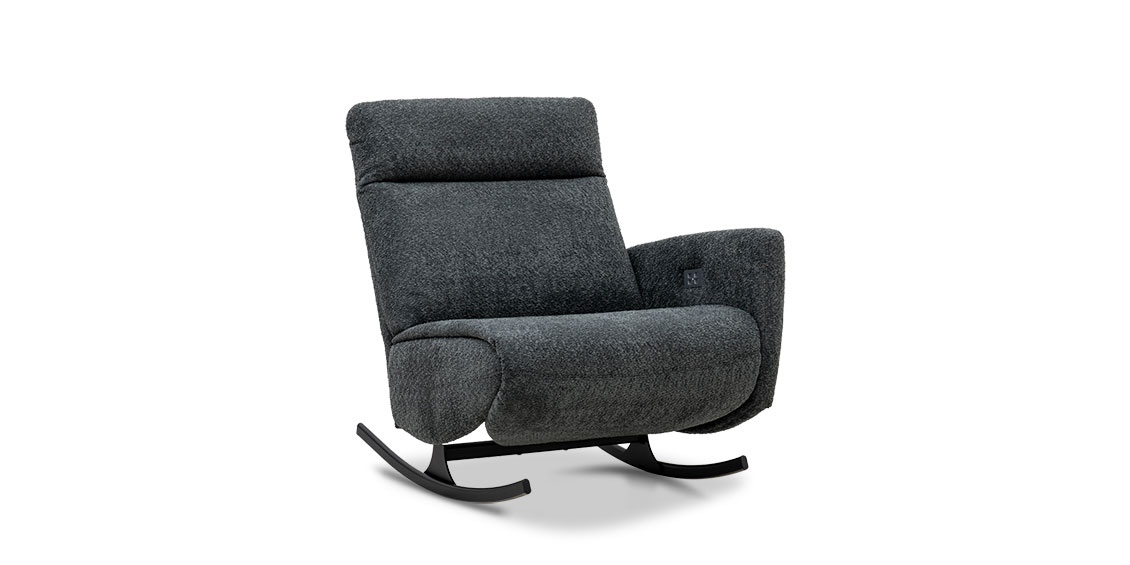 RELAXSESSEL - elektrisch verstellbarer Schaukelstuhl in Stoff Trendy anthrazit