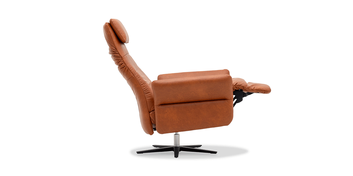 RELAXSESSEL - verstellbarer Fernsehsessel in braunen Leder Arcade cognac