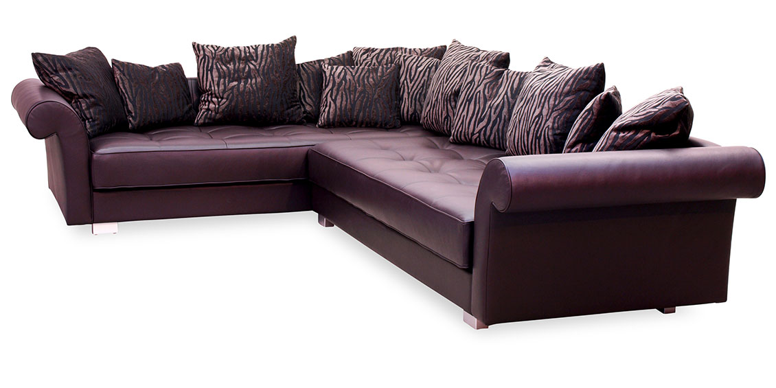 DIVAN - Sofa Ecklösung in braunem Leder