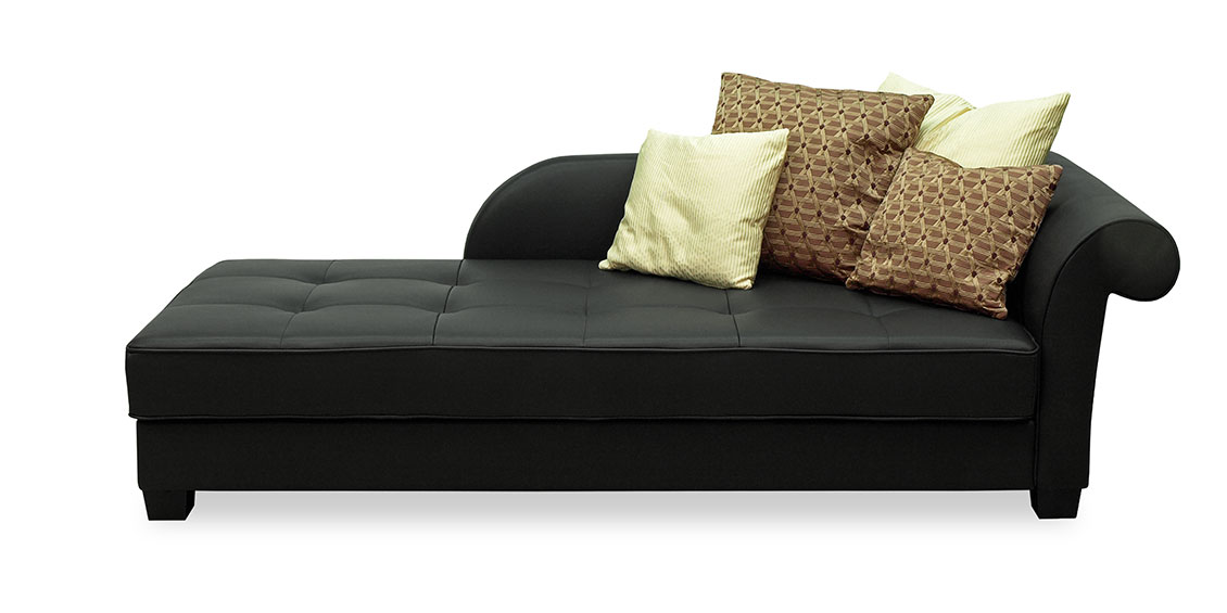 DIVAN - Recamiere in schwarzem Leder auf Kundenwunsch