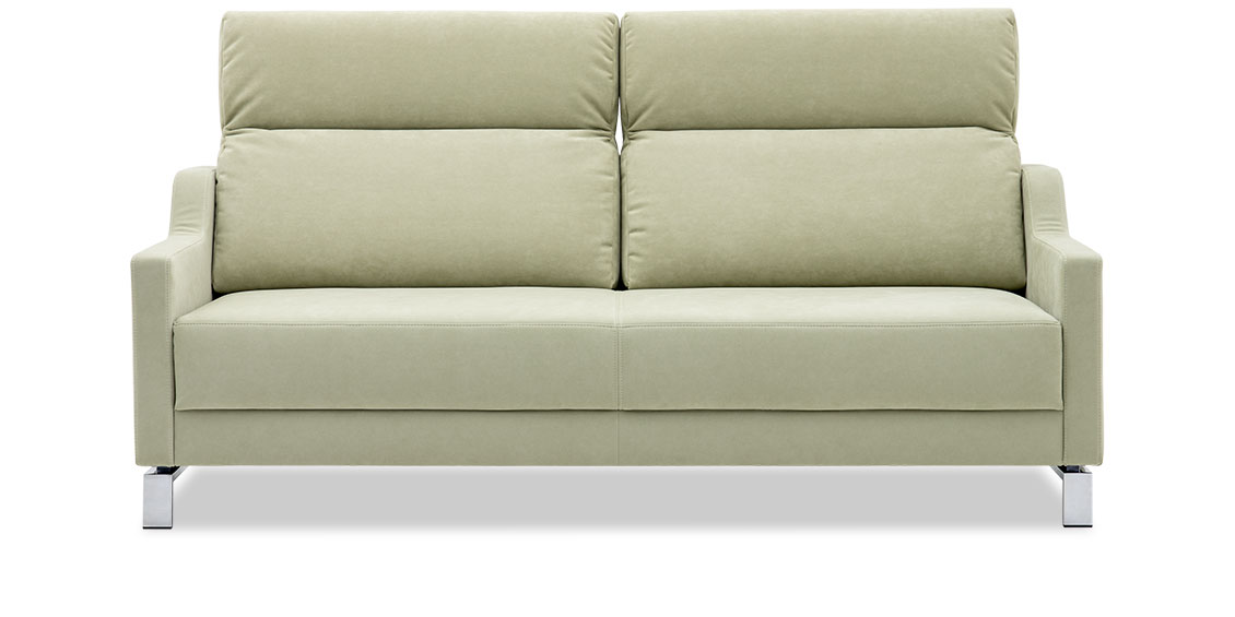 EVIA - 2,5 Platz Sofa mit verstellbarem oberen Rückenteil in Mikrofaserstoff Alcantata almond