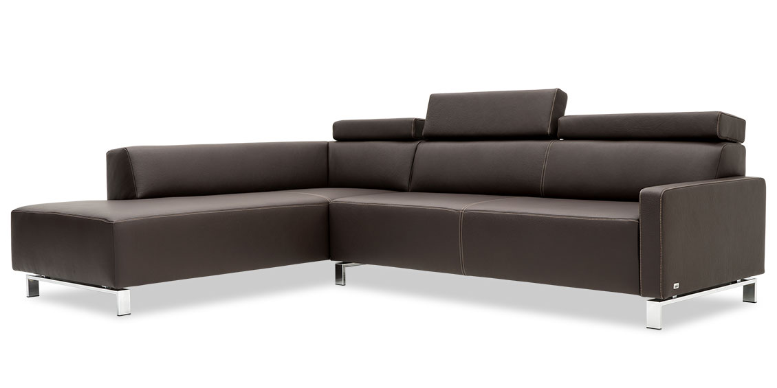 FINESSE - Anbausofa mit 2,5 Platz Sofa in Leder Club Brazil