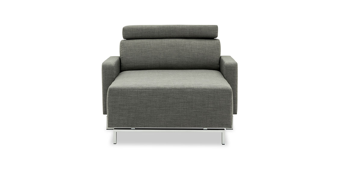 FINESSE - Longchair in Stoff Amalfi muskat