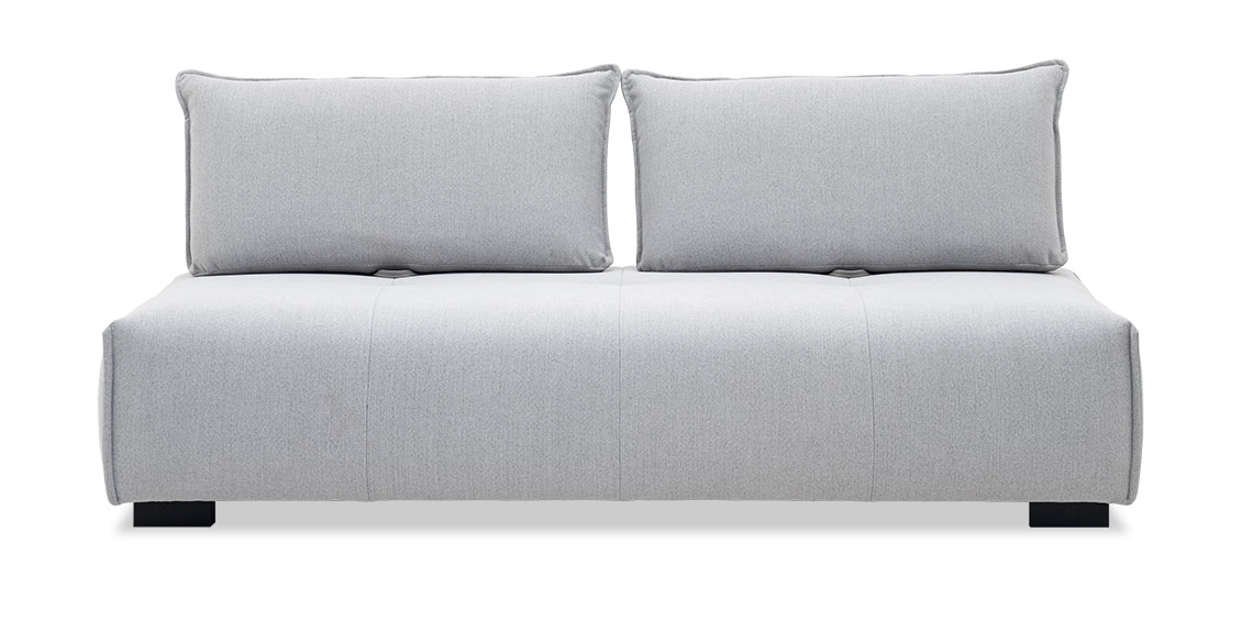 FLOW - 2,5 Platz Sofa mit Sitztiefenverstellung in Stoff Seattle light grey