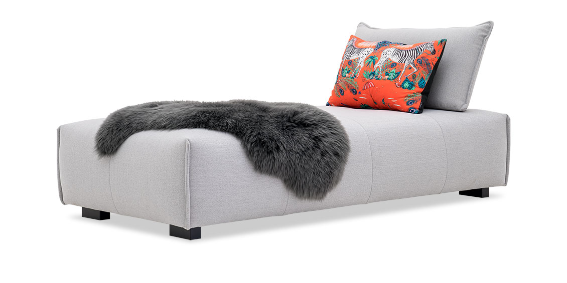 FLOW - Longchair mit verstellbaren Rücken in Stoff Seattle light grey