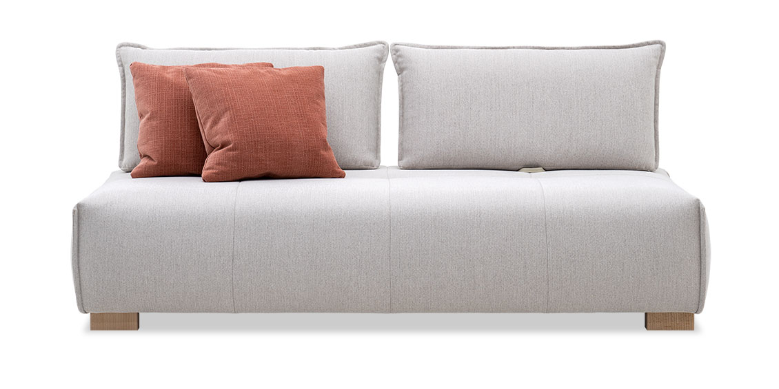 FLOW - 2,5 Platz Sofa mit Sitztiefenverstellung in Stoff Seattle sand