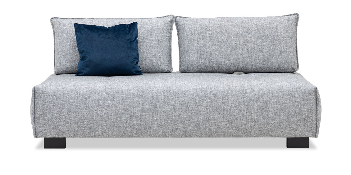 FLOW - 2,5 Platz Sofa mit Sitztiefenverstellung in Stoff S&V Magic grau meliert
