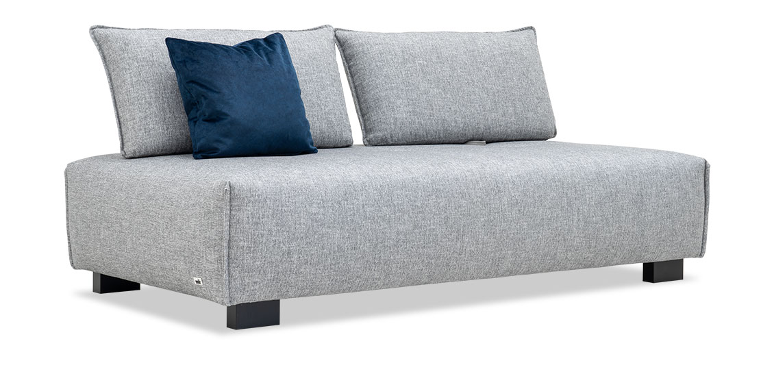 FLOW - 2,5 Platz Sofa mit beweglichen Rücken in Stoff S&V Magic grau meliert