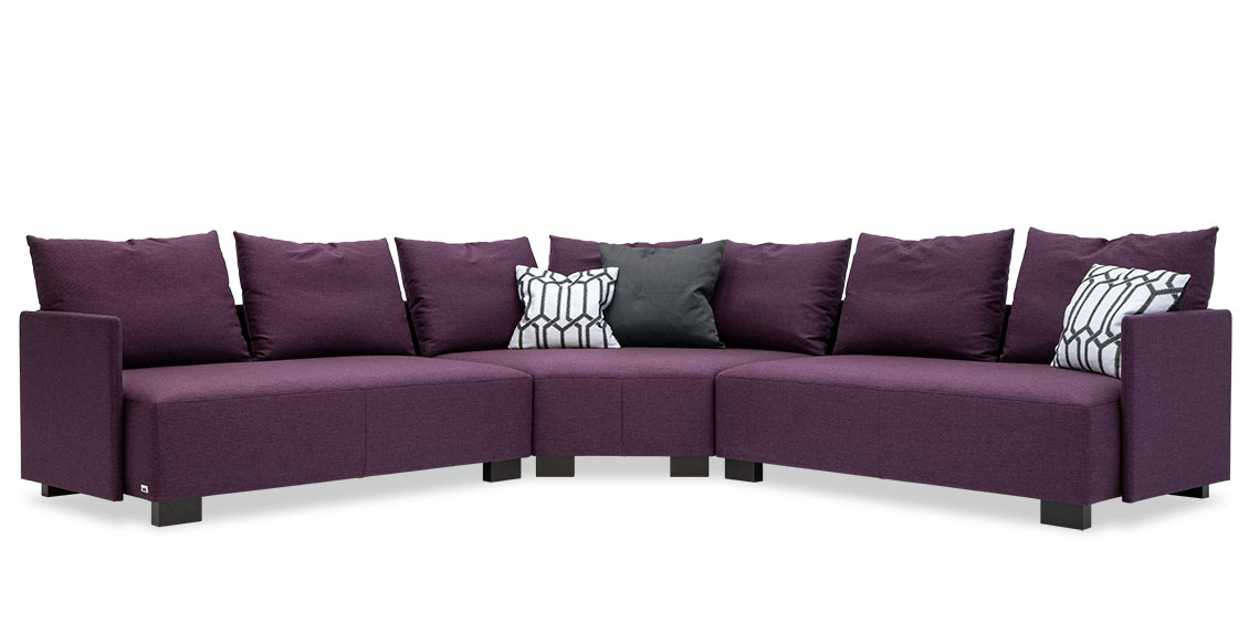 HEXAGON - Sofa mit Hexagob-Ecke in Stoff beere