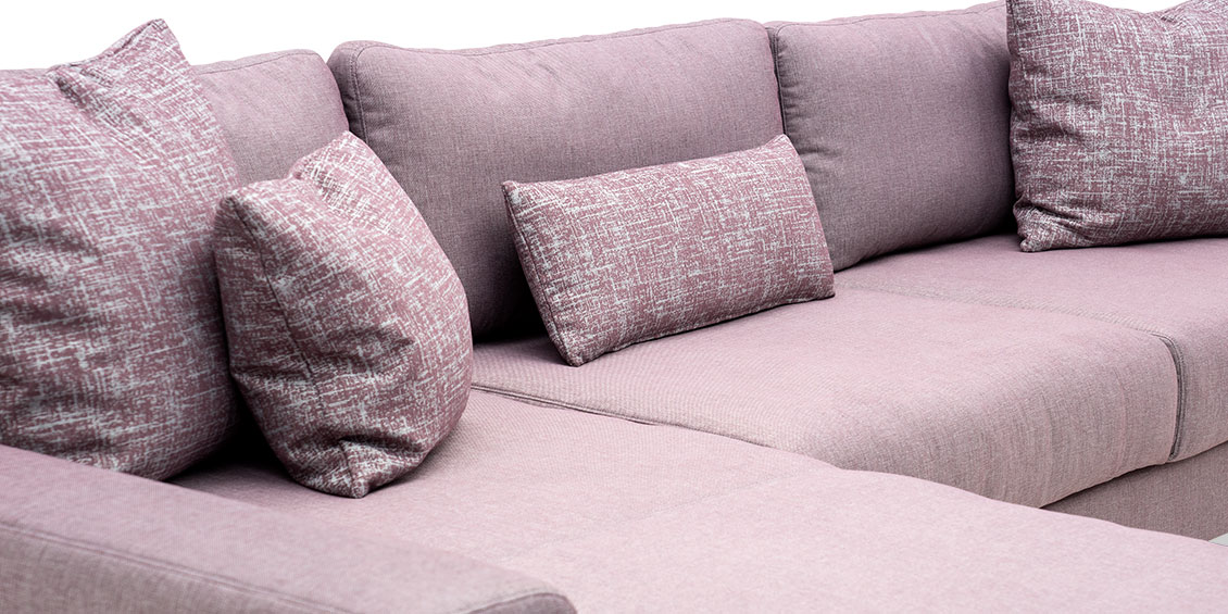 HOME - Detailbild vom Sitz und Rücken in Stoff Roma old rose