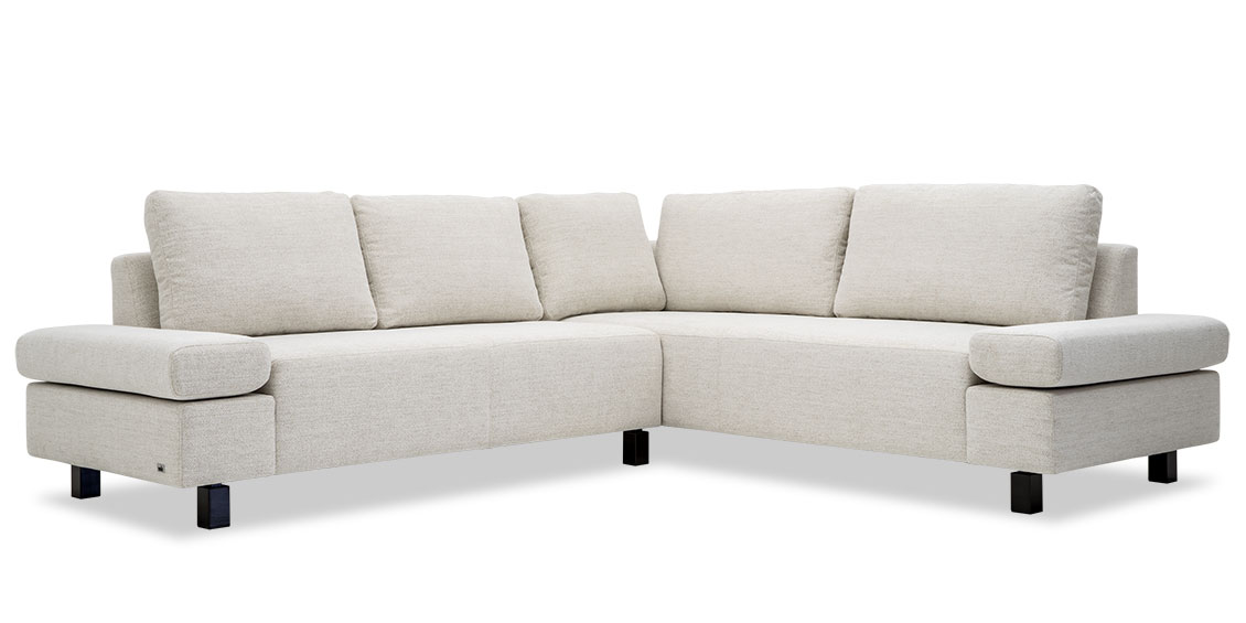 INDIGO - Ecksofa mit verstellbaren Armlehnen in Stoff JOKA Chianti hell meliert