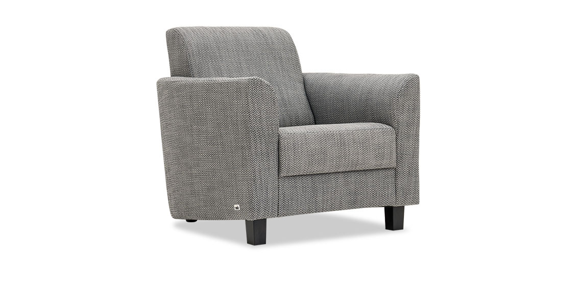 LIBERTY-COMO - Sessel in Stoff S&V Magic Style grau meliert Zickzack Muster