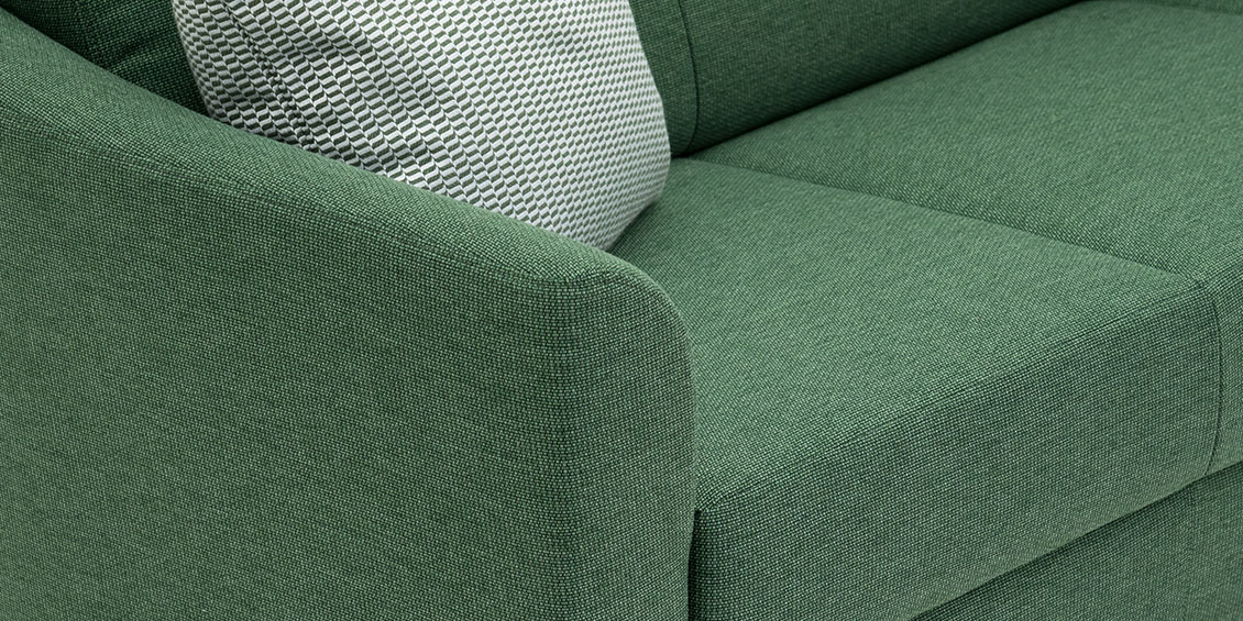 LIBERTY COMO - Detailansicht der Como Armlehnne in Stoff Fine Prima grün