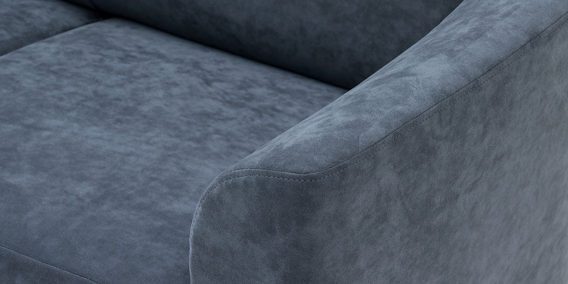 LIBERTY COMO - Detailbild der Armlehne in Mikrofaser Alcantara Shape Darkness A 752