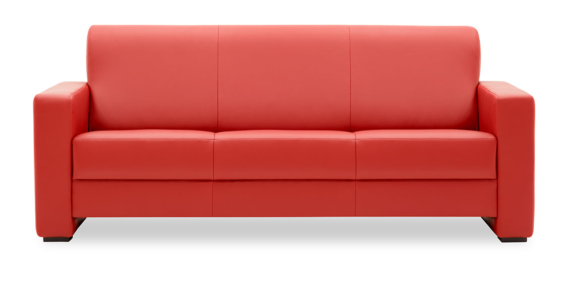 LIBERTY-Jamaika - 3 Platz Sofa in Leder Select rot
