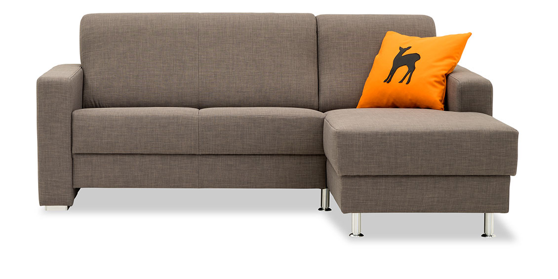 LIBERTY-Jamaika - 2 Platz Sofa mit Longchair im Stoff Imola rauchquarz