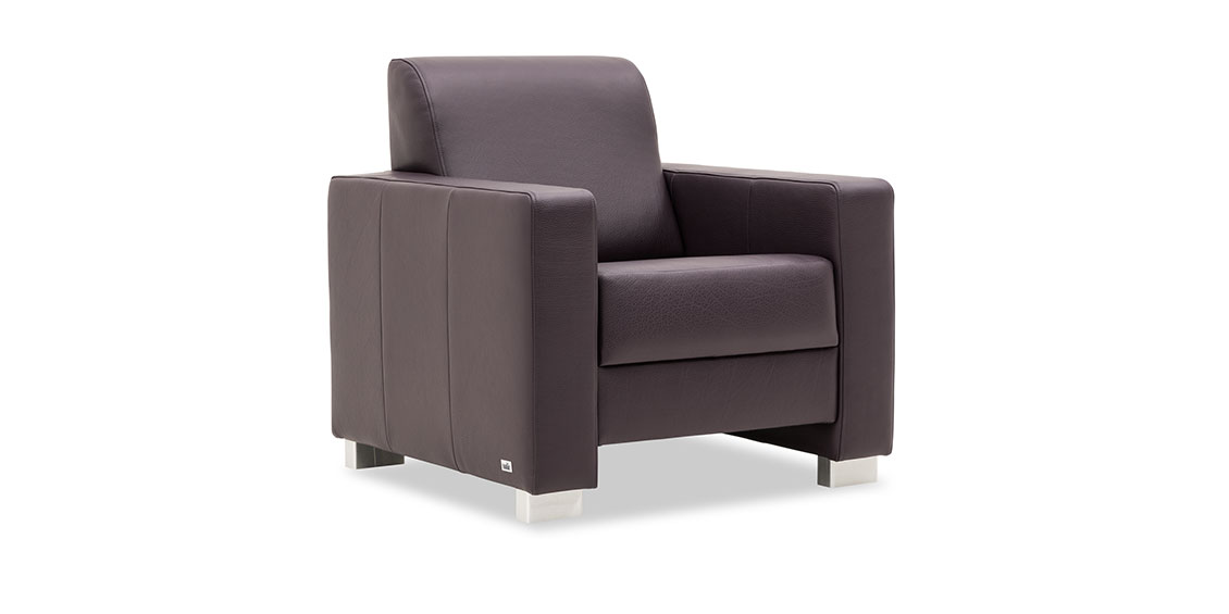 LIBERTY-Jamaika - Sessel in Leder Club aubergine