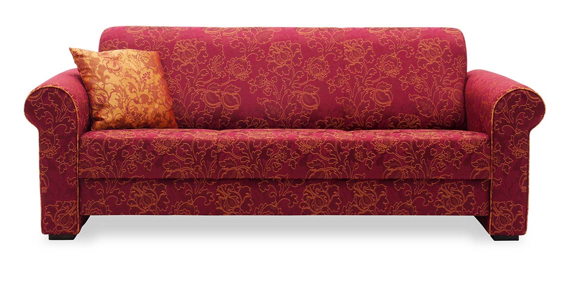 LIBERTY-Lola - 3 Platz Sofa in floralem, rotem Stoff