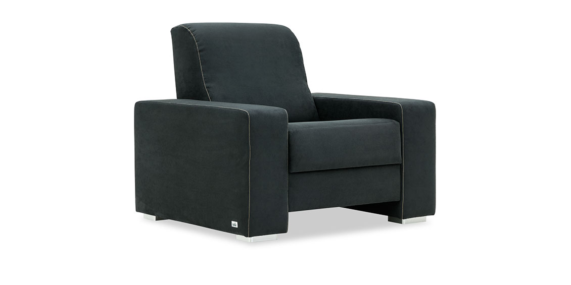 LIBERTY-Ohio - Sessel im Stoff Like Suede anthrazit