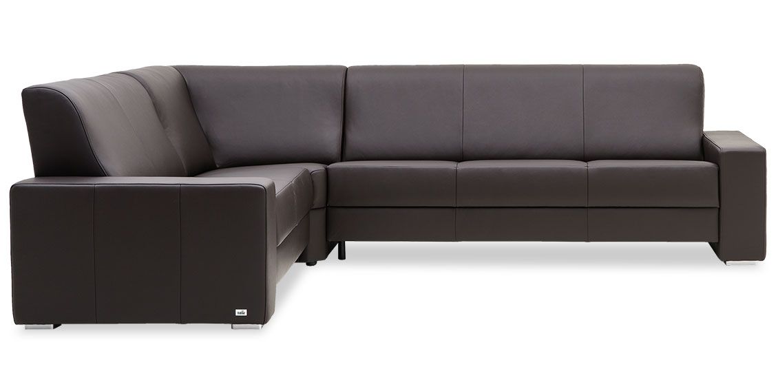 LIBERTY-OHIO - Ecksofa in Leder Prescott ebony