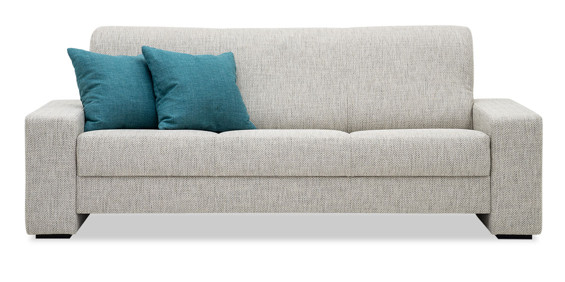 LIBERTY-OHIO - 3 Platz Sofa in Stoff S&V Style grau im Fischgrätmuster