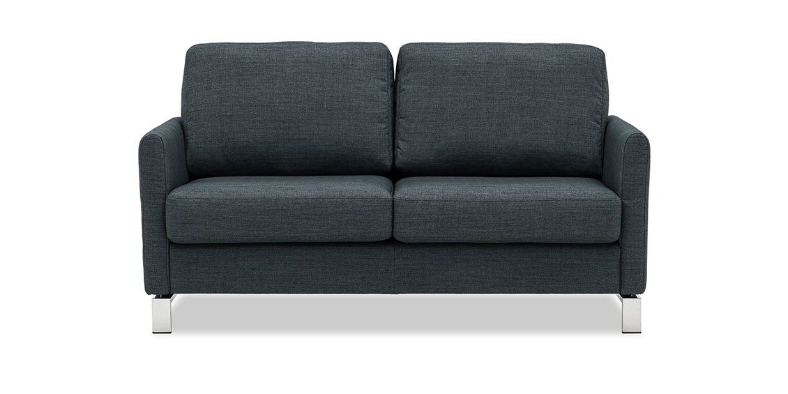 MILO - 2 Platz Sofa in grauem Stoff