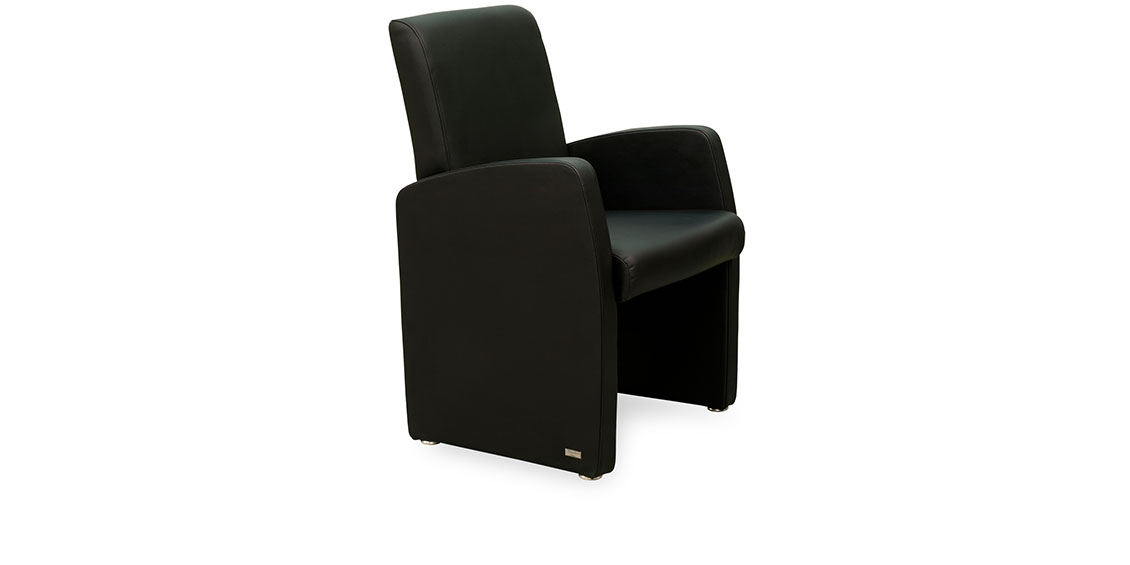 MONO - Sessel in schwarzem Leder