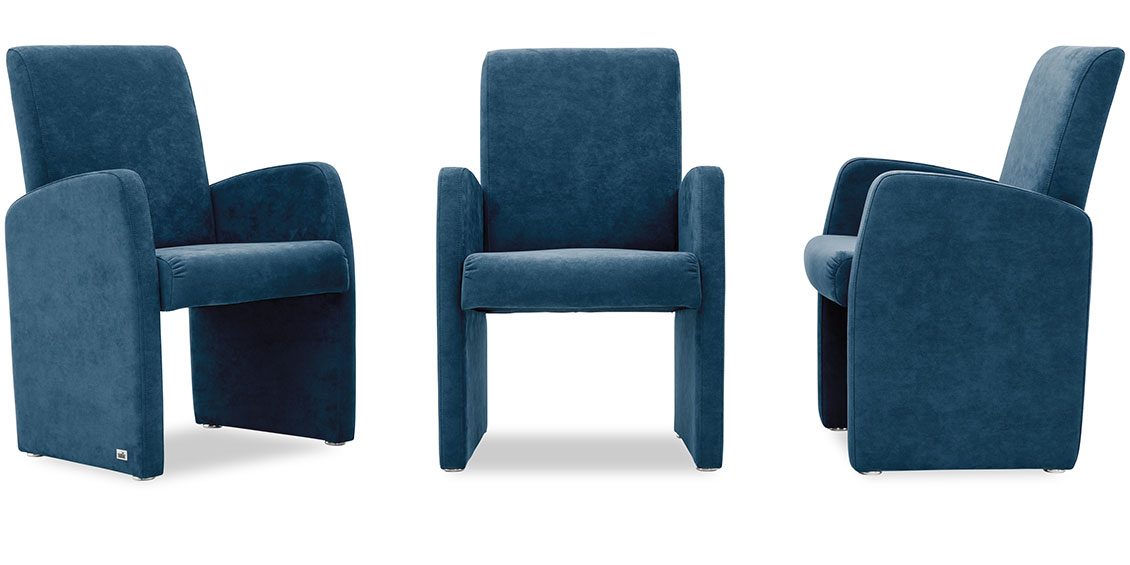 MONO - Sessel im Stoff Alcantara blau